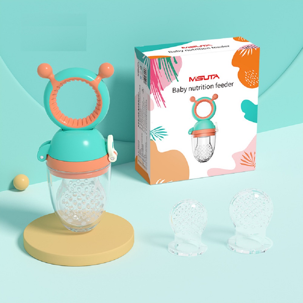 Túi nhai ăn dặm chống hóc Misuta an toàn cho bé gồm 1 túi nhai và 3 núm nhai (hình bạch tuộc)