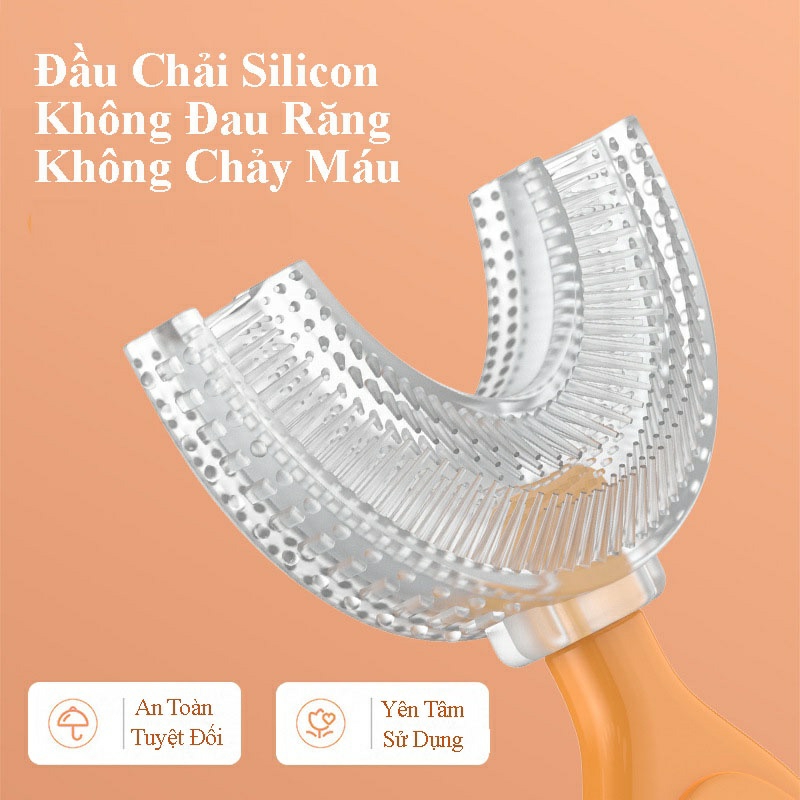 Bàn chải đánh răng chữ U cho bé từ 2-12 tuổi hình chim cánh cụt