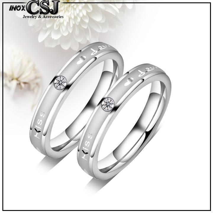 NHẪN CẶP ĐÔI tình nhân INOX KISS LOVE CỰC ĐẸP NC060 không đen - tặng hộp đựng xinh xắn