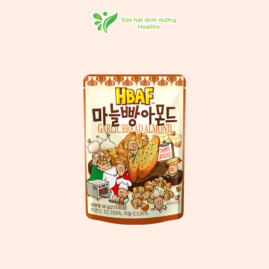 Hạt Hạnh Nhân Tẩm Vị HBAF Hàn Quốc Các Vị (Gói 40g)