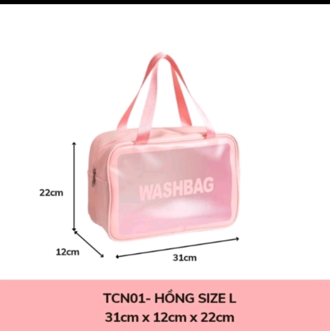 Set 3 túi đựng mỹ phẩm Washbag hồng