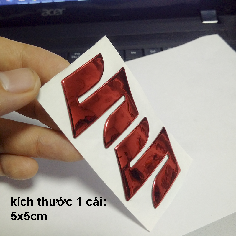 Bộ 2 tem Logo SUZUKI 3D nổi dán xe