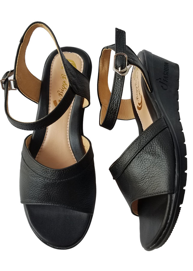 Giày sandal đế xuồng nữ da bò biggben sdxb34