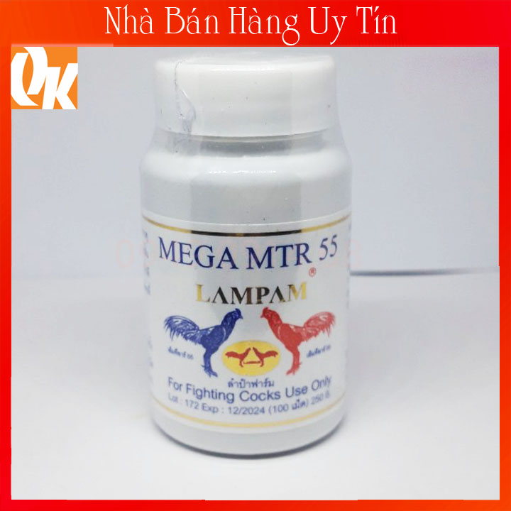 Mega mtr 55 hộp 100 viên nuôi kích lực cho gà đá tăng bo tuần cuối đá-thái lan
