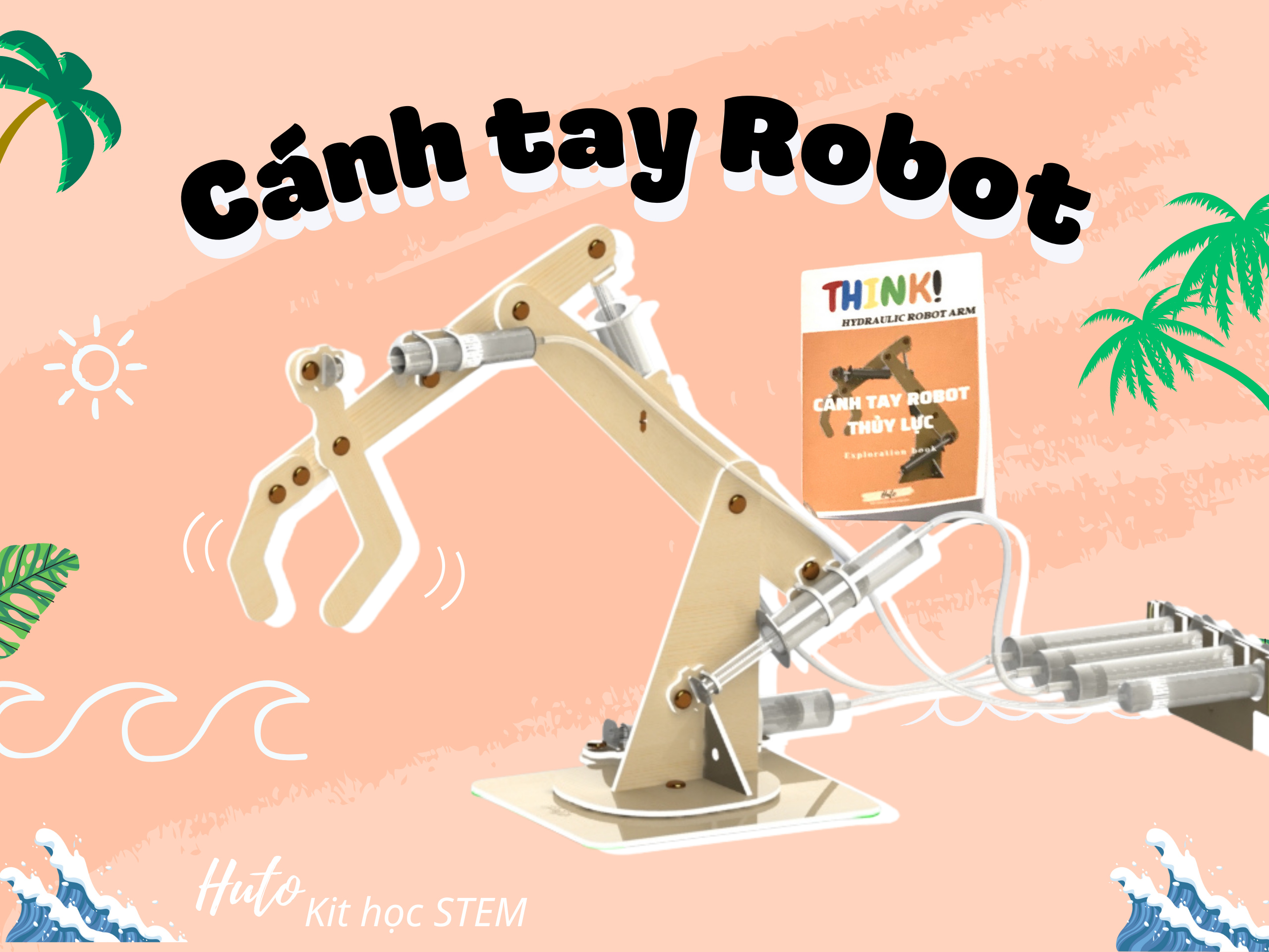 Đồ Chơi Cánh Tay Robot Thuỷ lực, STEM DIY