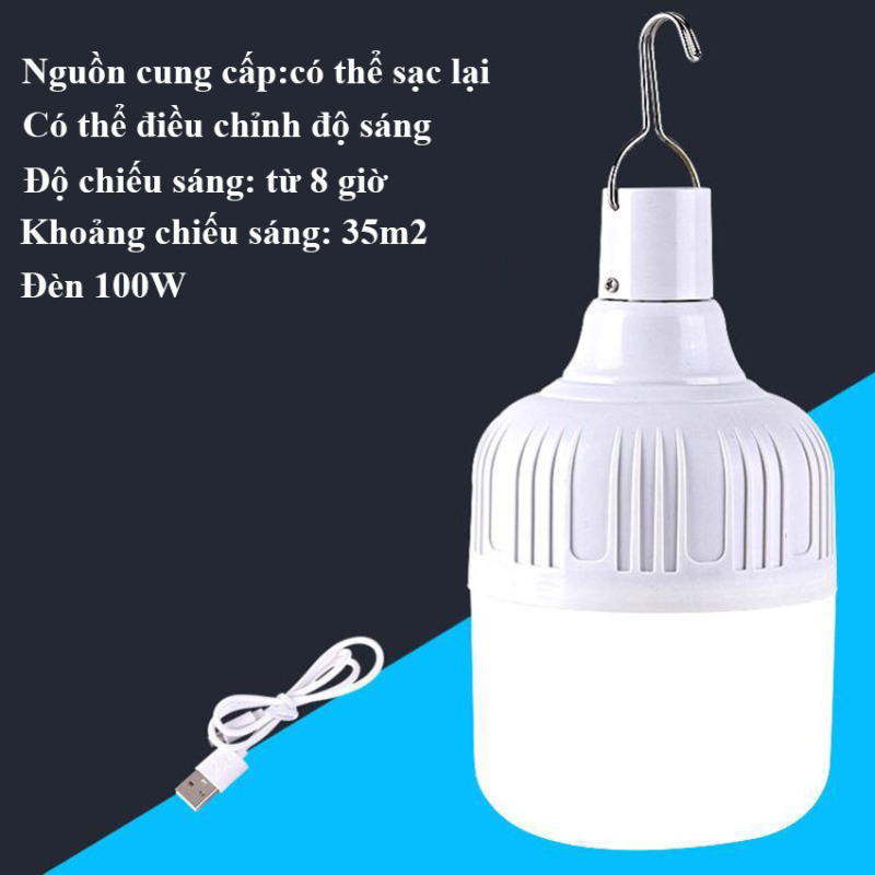 Bóng Đèn Led Tích Điện Đa Năng 150W-SUN STORE-Bóng Đèn Tích Điện,Đèn Sạc,Bóng Đèn Thông Minh,Bóng Đèn Gia Dụng Siêu Sáng Có Móc Treo Kèm Theo