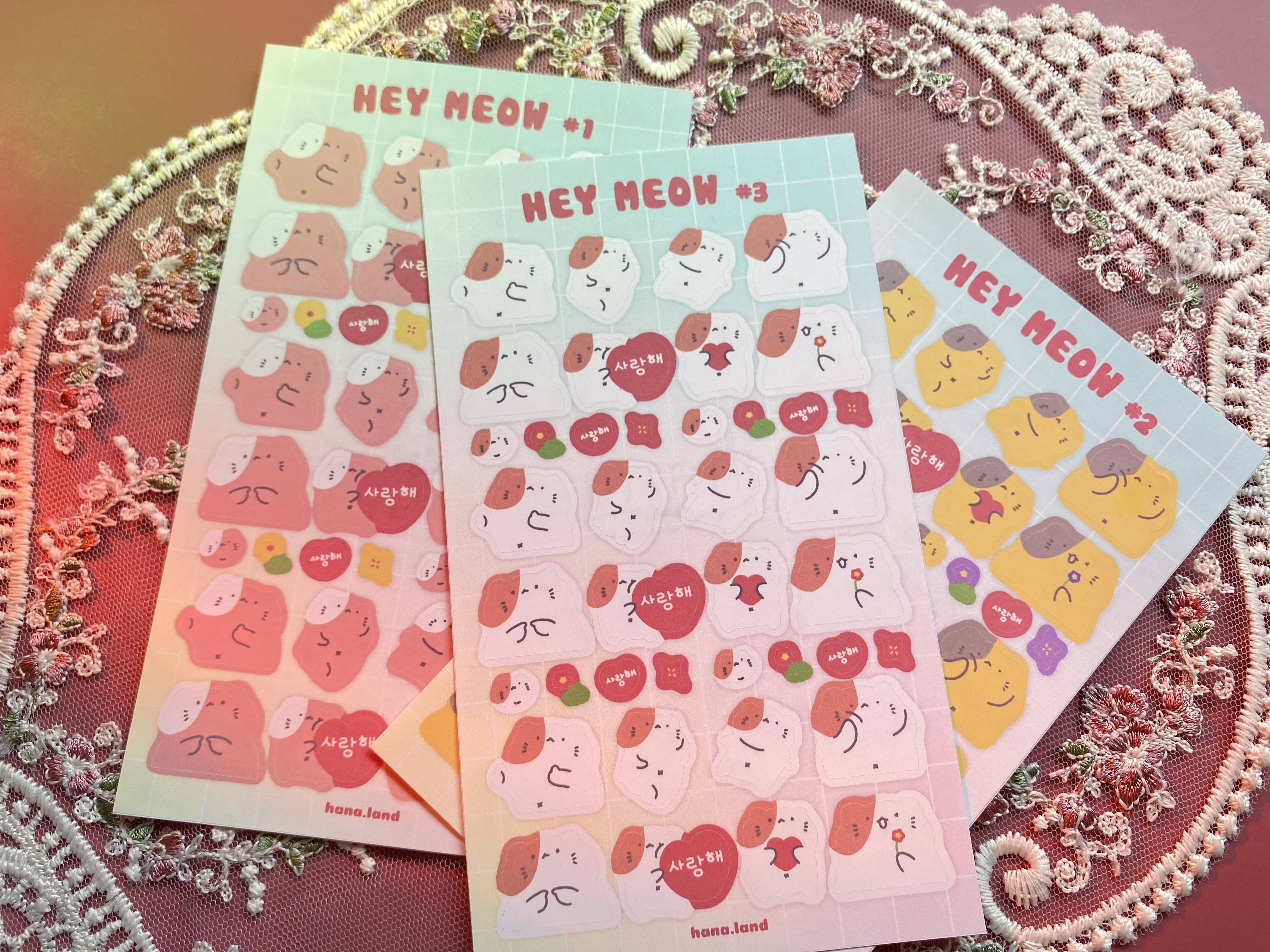 [Meow#1] Sticker decal mèo béo Hey Meow _ hanaland