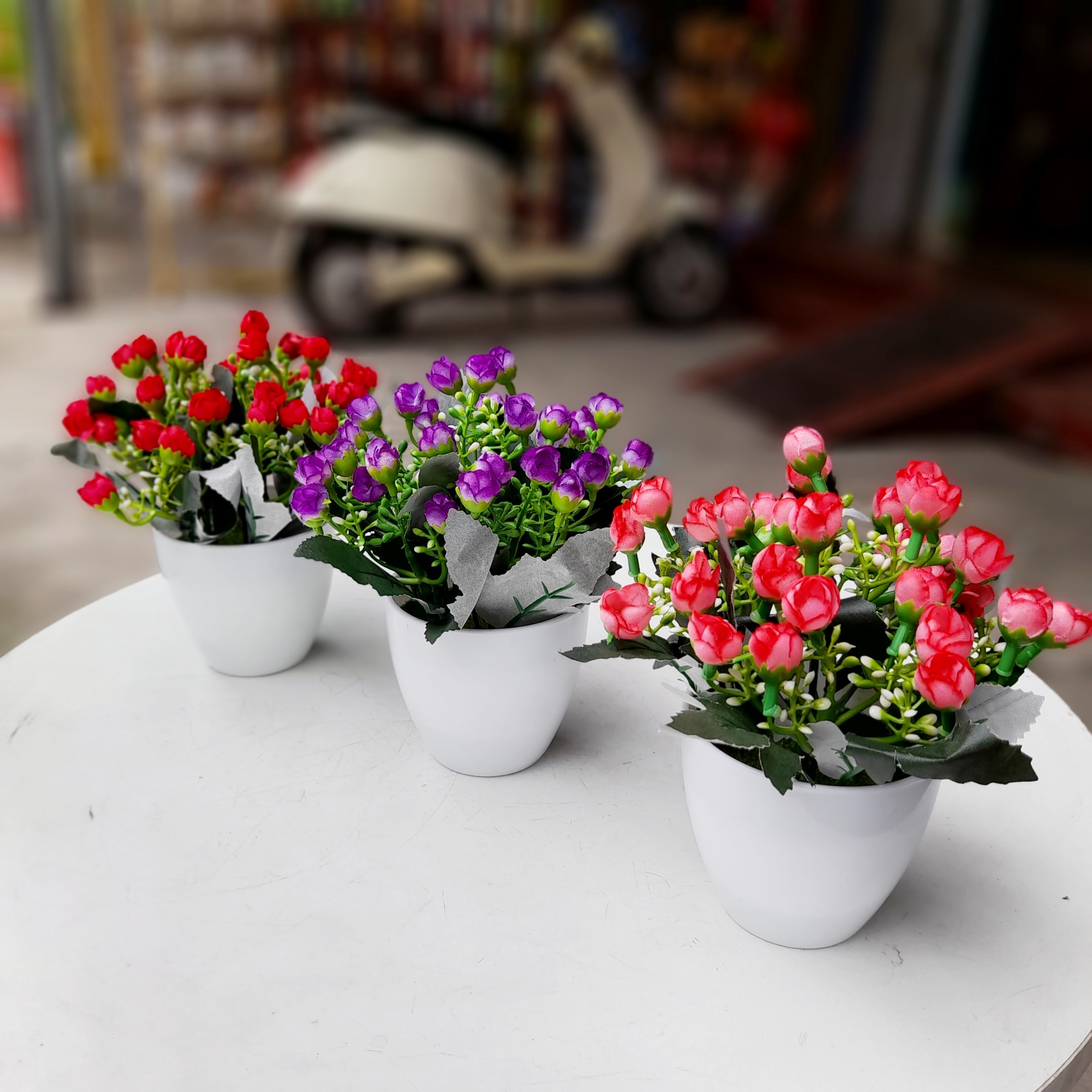 Chậu hoa MINI để bàn, decor quán xá- nhà hàng...chậu cây giả trang trí (nhiều mẫu)
