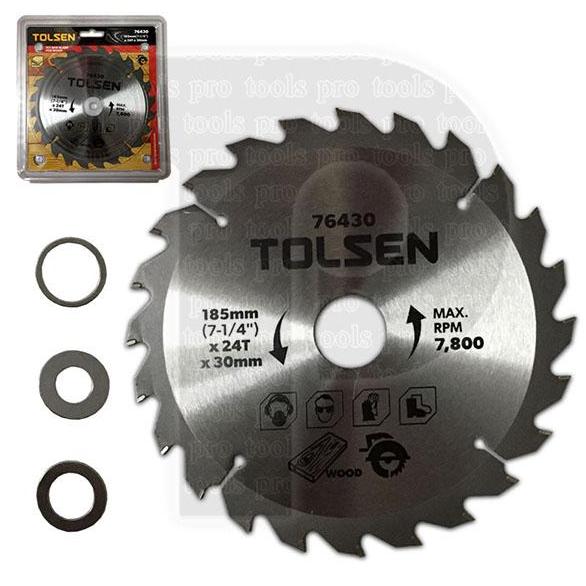 ĐĨA CẮT GỖ TOLSEN 76430- 185mm*24T*x22.2mm