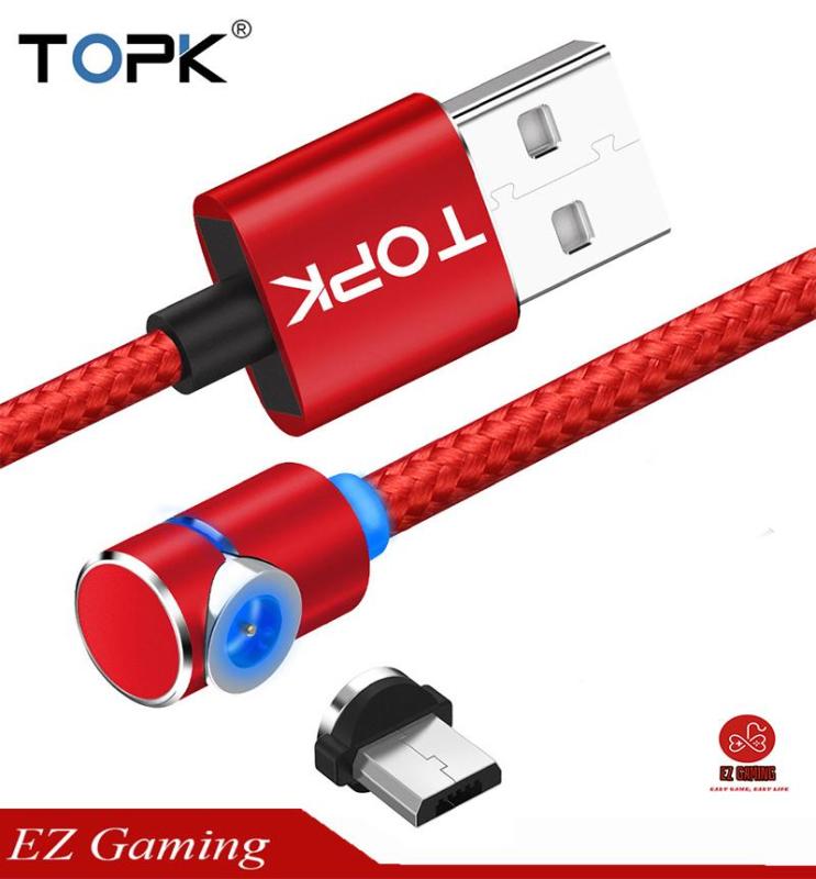 [Dài 2m] Cáp Sạc nam châm TOPK đầu micro USB dài 2m, chống vướng tay khi chơi game, xem film.