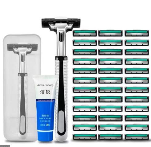 [ COMBO 36 LƯỠI DAO KÉP + 1 CÂY CẠO + 1 TUÝP KEM CẠO ] - COMBO 36 LƯỠI DAO CẠO RÂU