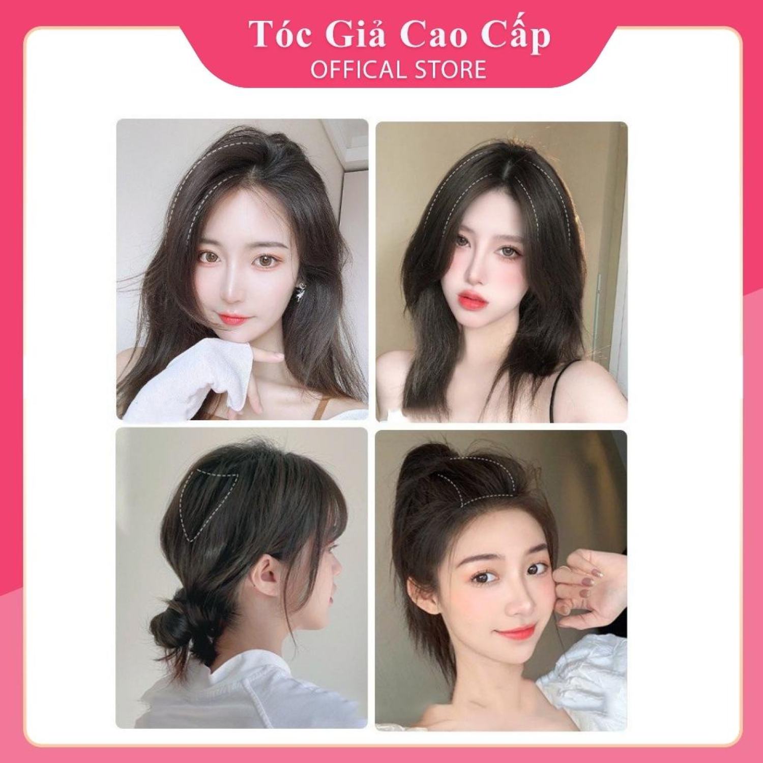 [Mã FAMARAL1 giảm 10K đơn 50K]Tóc giả kẹp phồng chân tóc nữ phong cách hàn quốc 20cm.