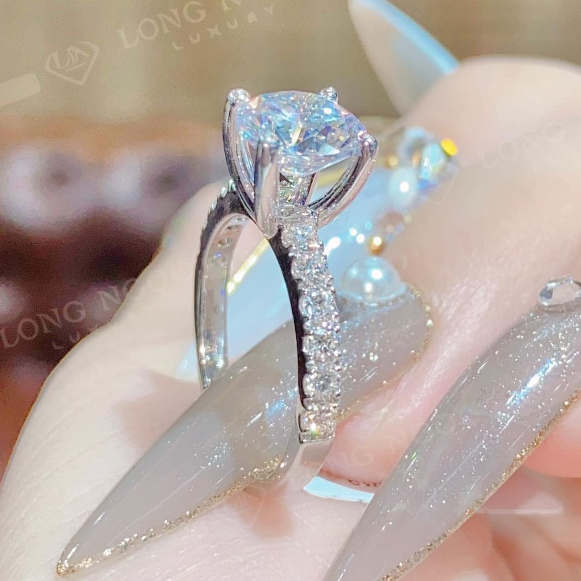 Beautiful women ring, white gold ring, sterling silver ring, luxury Phale ring, luxury diamond ring, 24K non gold ring, wedding gold ring, feng Shui stone ring women's fashion ring-jewelry Gado n7704 promise not black
