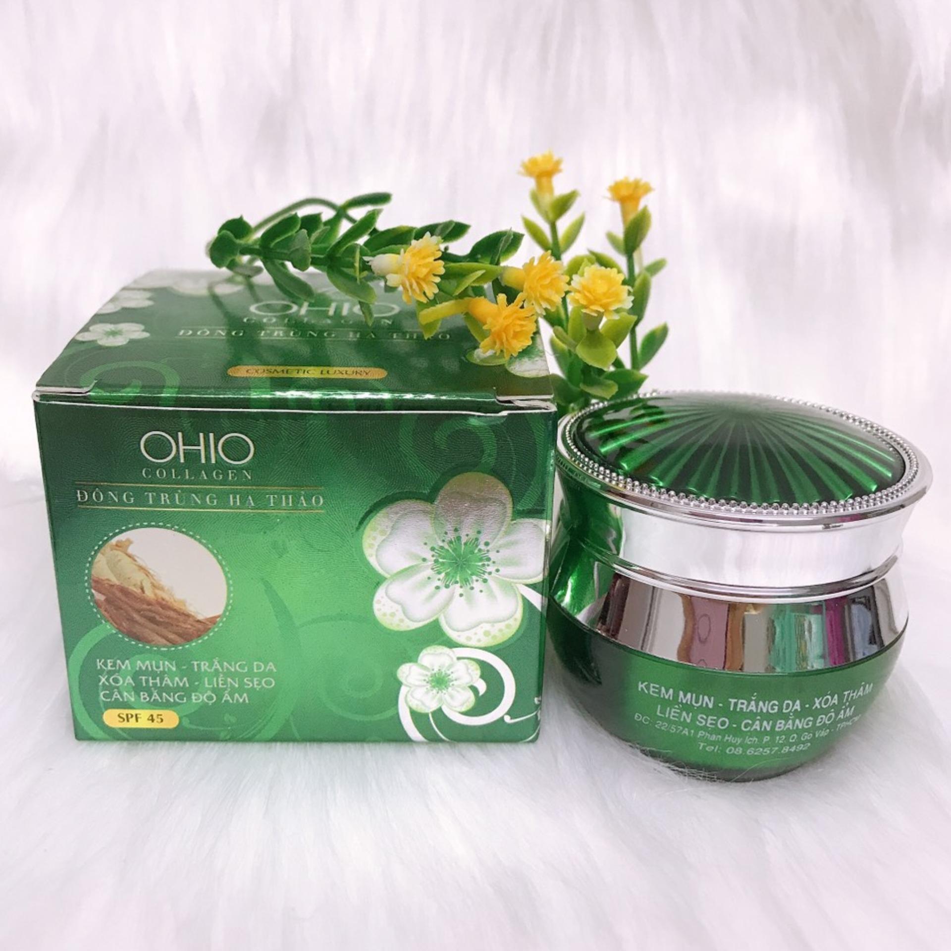 [HCM]Kem Mụn-Trắng da-Xóa thâm-Liền sẹo+Cân bằng độ ẩm OHIO Collegen - Đông Trùng Hạ Thảo (20g)