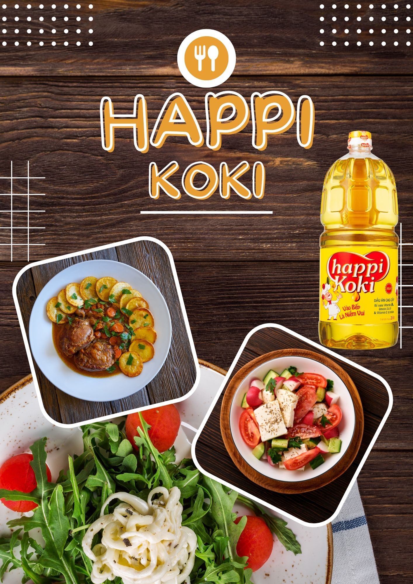 [FREESHIP MAX] Dầu ăn Happi Koki 2L [Anlongfood]