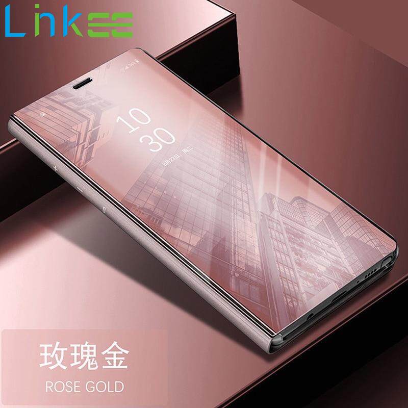 For Samsung Galaxy Note 5 Phone Case, Smart Clear View Case Flip Stand Mirror Cover Casing