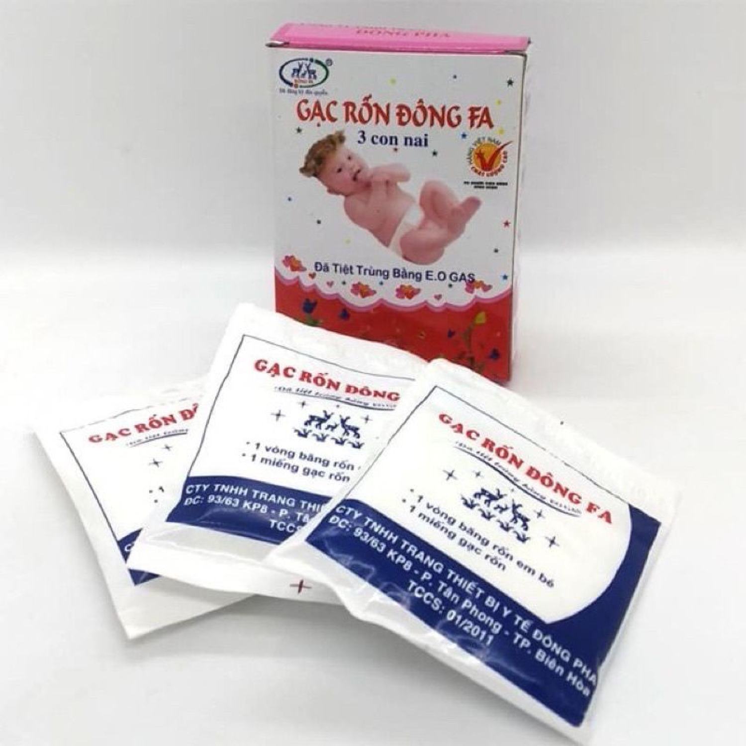 Băng rốn, Gạc rốn sơ sinh Đông fa cho bé (hộp 3 chiếc)