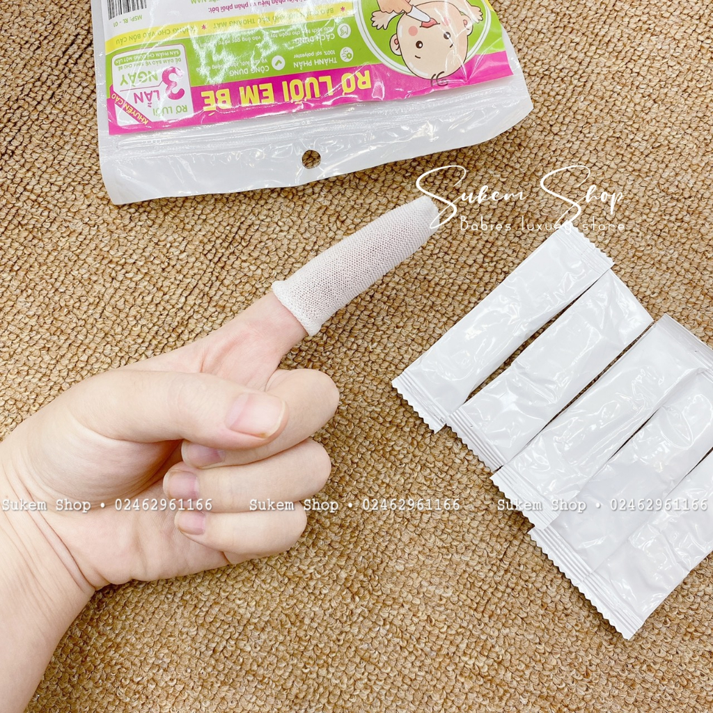 Gạc rơ lưỡi cho bé/gạc rơ lưỡi mipbi dạng xỏ ngón tiện lợi túi 30 cái