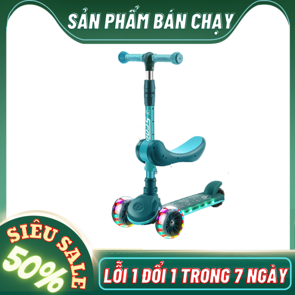 Mua XE TRƯỢT CHO BÉ + CHÒI CHÂN COMBO 2IN1 - LOẠI CAO CẤP SIÊU TRẮC CHẮN - e scooter - xe trượt scooter - đồ chơi trẻ em