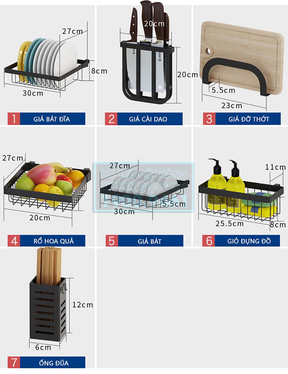 Kệ nhà bếp đa năng để gia vị chén bát 9363