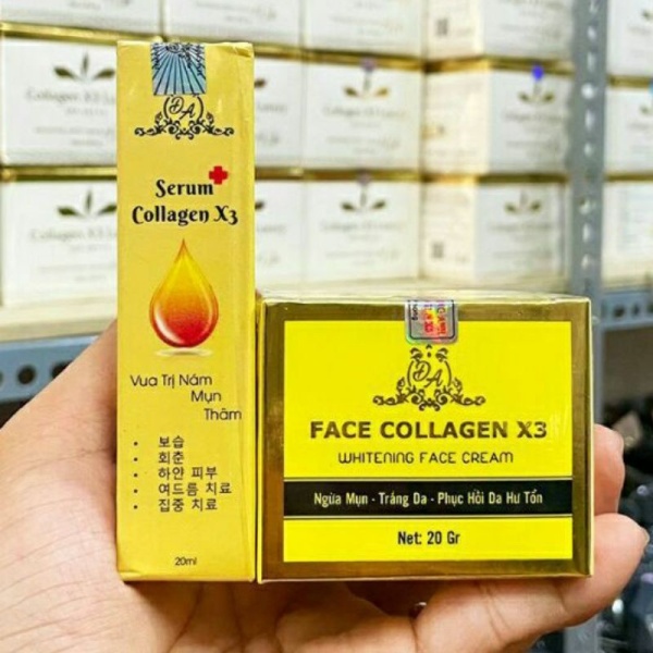 [HCM]Combo Kem Face X3 Và 1 lọ Serum Dưỡng da Collagen X3