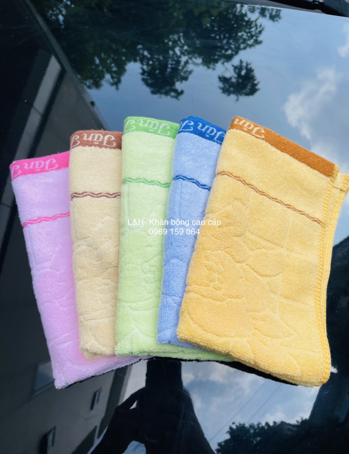 Khăn mặt hoa nở chìm cao cấp Tân Thịnh, kt 30x 50cm