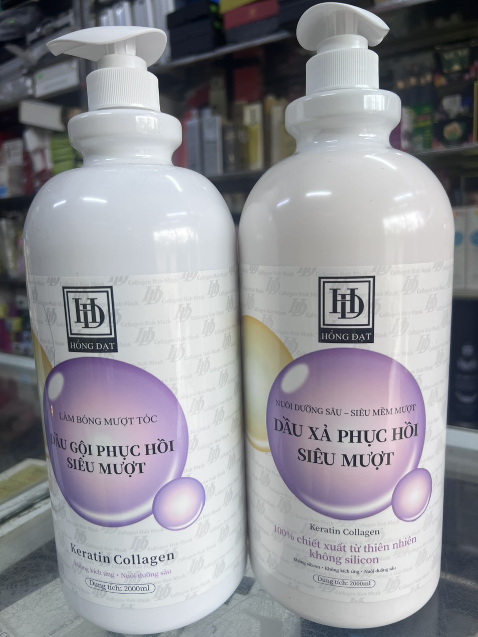 Bộ dầu gội xả phục hồi tóc siêu mượt HD 2000ml x2