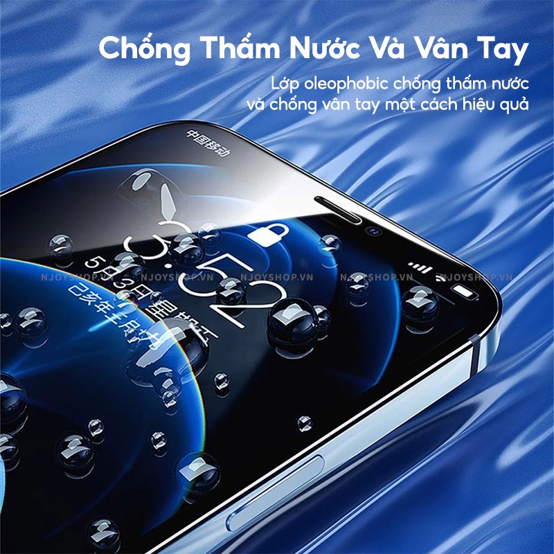 Kính Cường Lực Chống Trộm Kèm Khung Hỗ Trợ Tự Dán Chống Trầy Xước Độ Cứng 9h iPhone 11 12 13 14 15 Pro Max Njoyshop