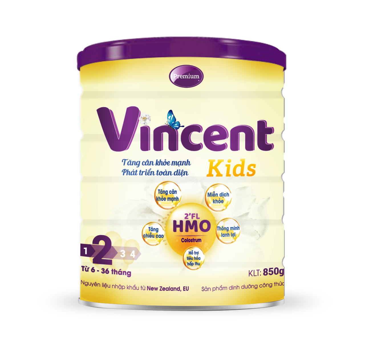 Sữa non Vincent Kids 380g Hỗ trợ cho bé từ 6 đến 36 tháng