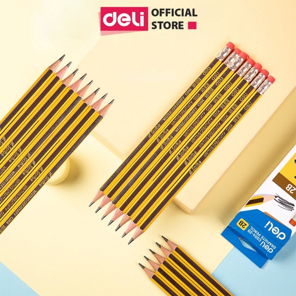 Bút chì 2B Deli Có kèm tẩy EC004-2B
