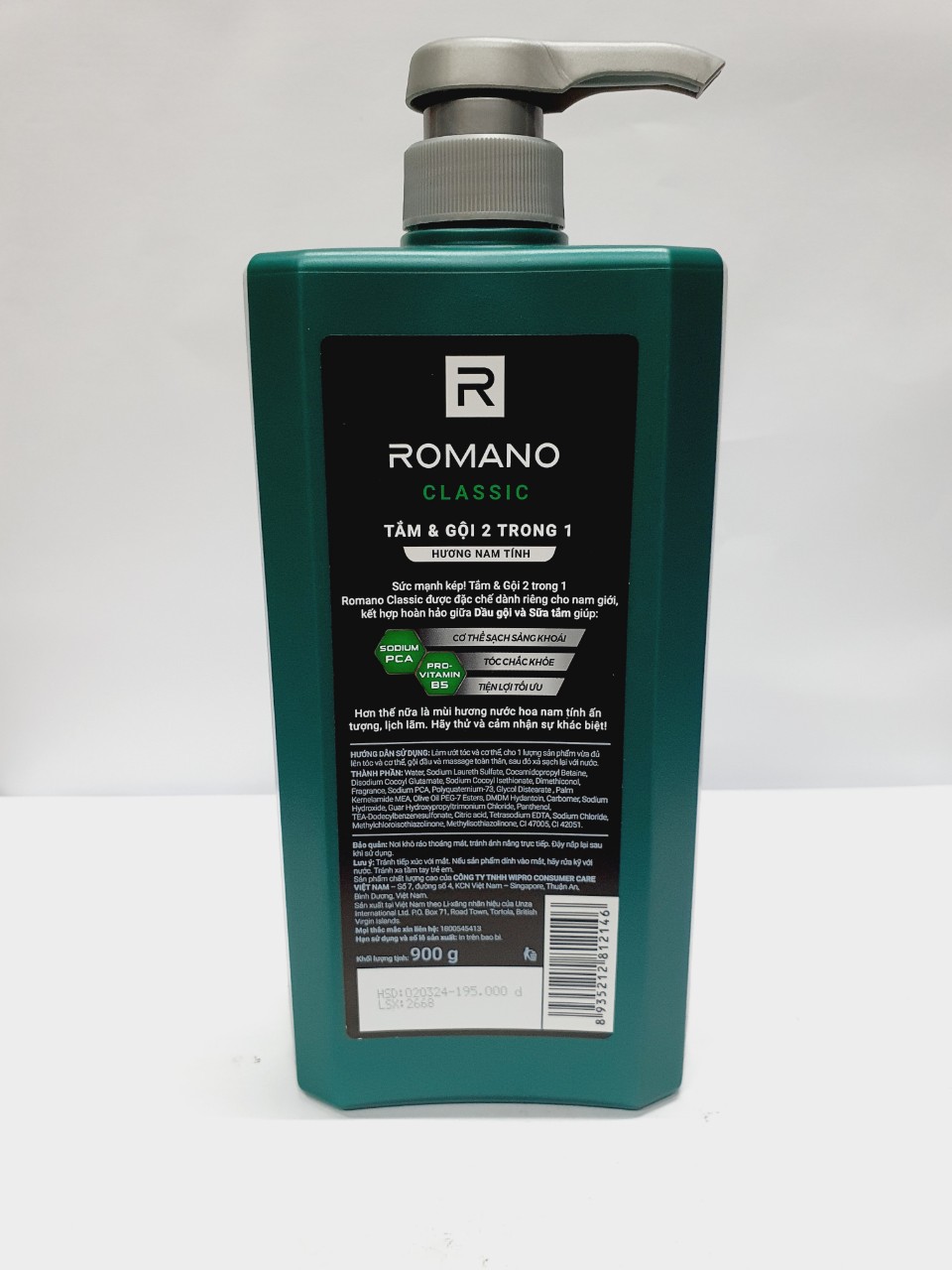 Dầu gội Cao Cấp Romano Classic 900g Nước hoa