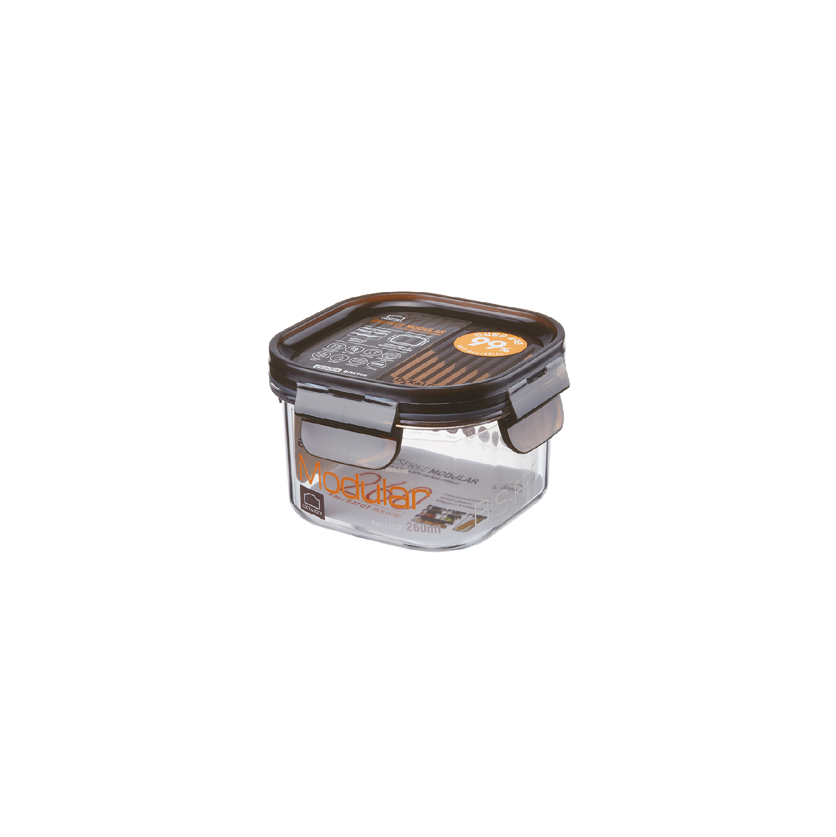 Hộp bảo quản thực phẩm bằng nhựa Lock&Lock Bisfree Modular từ 260ml đến 4.8L Nắp nâu gài 4 chiều, hộp đựng kín hơi