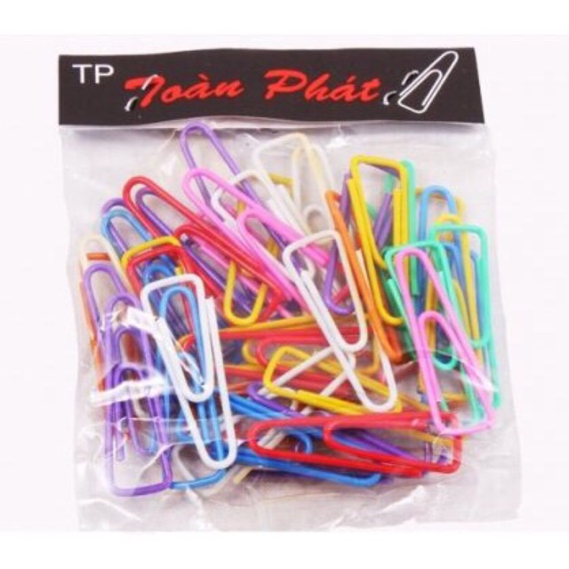 Ghim kẹp giấy nhựa màu C62.  1 bịch - 30 cái. Dùng trong văn phòng  trường học. Vi Tính Quốc Duy