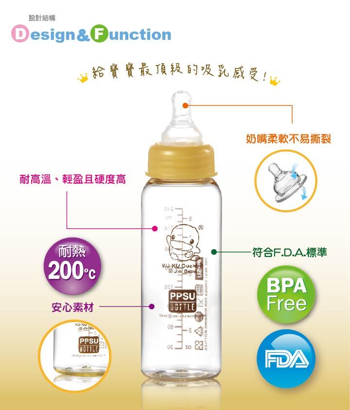 BÌNH SỮA CỔ THƯỜNG PPSU KUKU KU5832 - 240ML