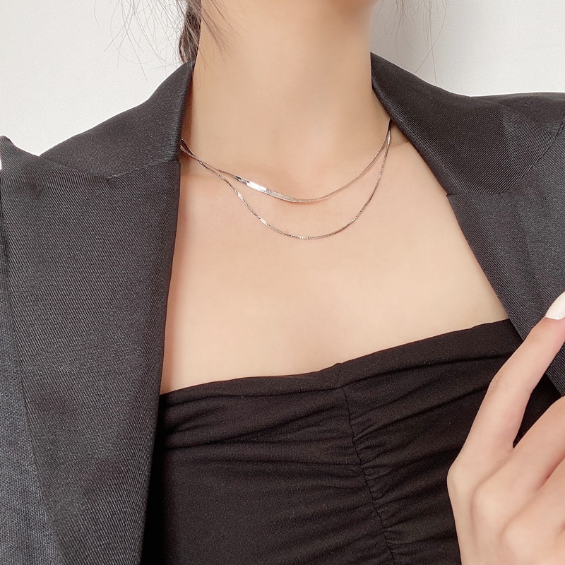 Dây ChuyềN Nữ, VòNg Cổ Titan Choker 2 LớP Basic Cá TíNh, Dễ PhốI Đồ Dcn005