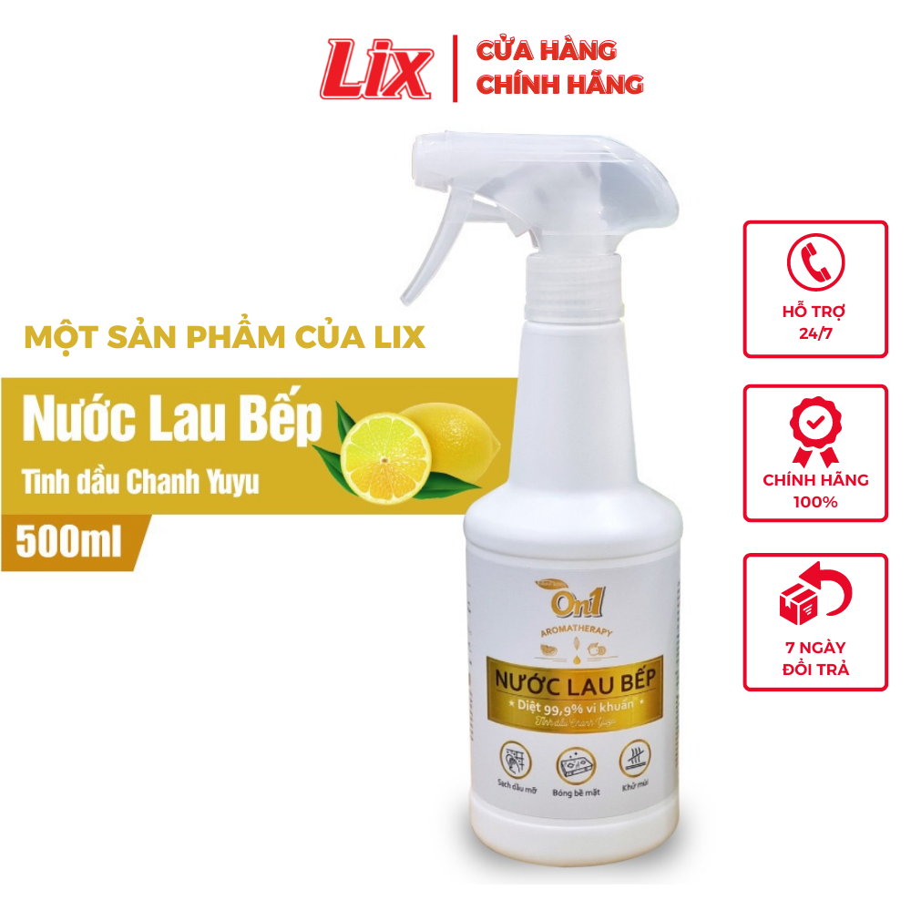Nước lau bếp đa năng On1 dung tích 500ml N6701 tinh dầu chanh Yuzu giúp làm sạch bụi bẩn, dầu mỡ, cặn bám lâu ngày - Lixco Việt Nam
