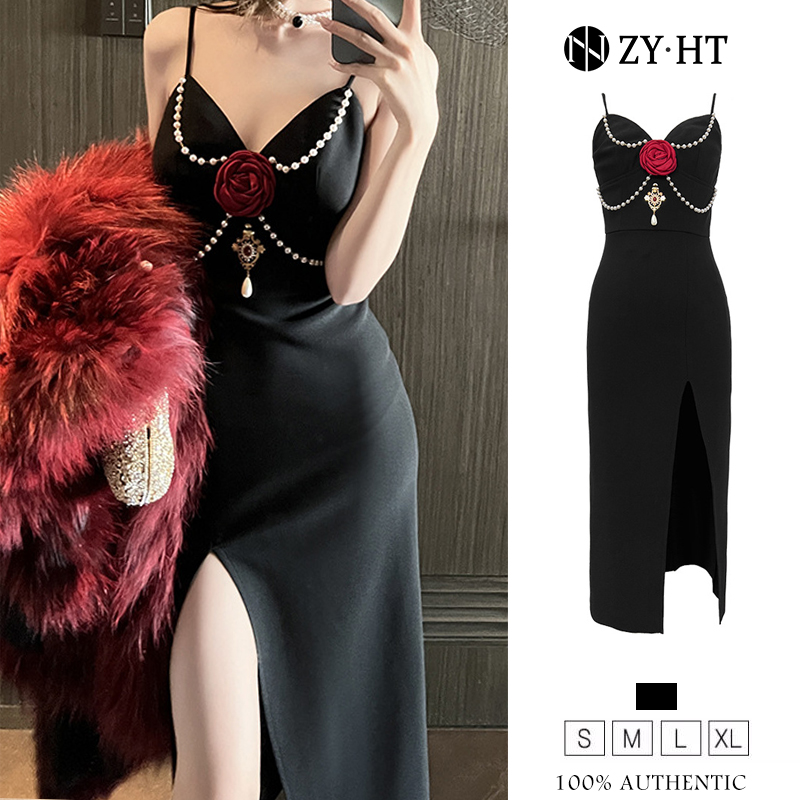 ZYHT eravogue đầm body nữ ôm body sexy xẻ tà dài đầm sang chảnh dự tiệc 6185