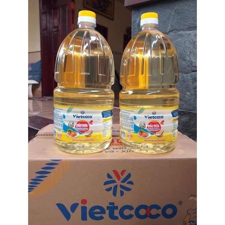 1 Thùng 6 Chai Dầu Dừa 2 Lít Dùng Nấu Ăn Vietcoco
