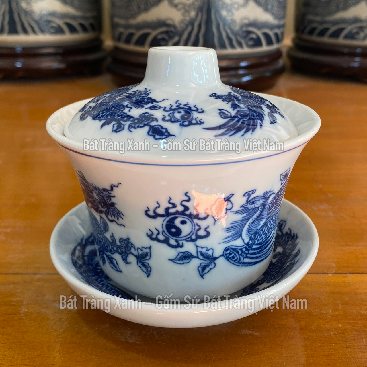 Bát Sâm (chén Sâm, chén Khải) thờ Bát Tràng, Bát Trà Sâm men lam, men trắng
