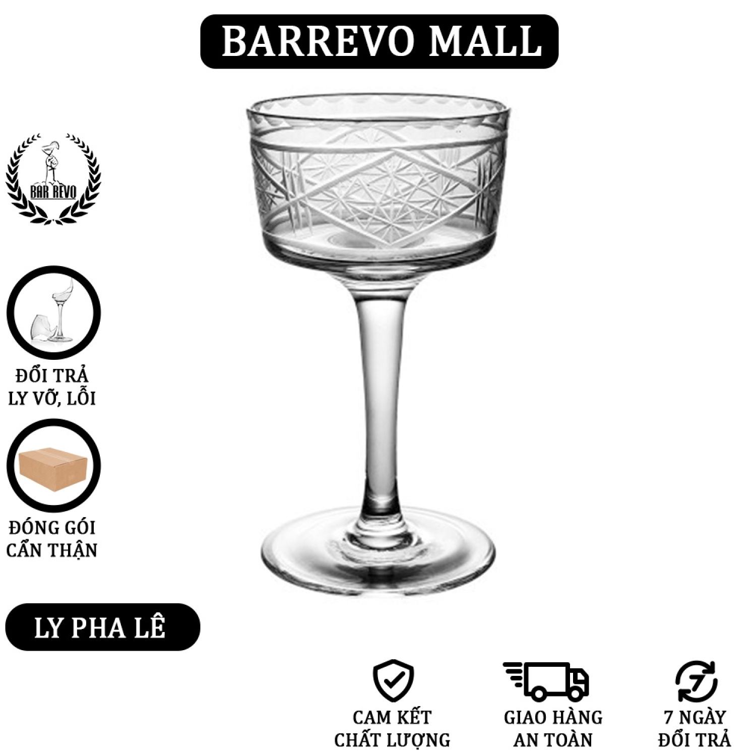 Crystal Japanese Martini Glass - Ly Pha Lê Cocktail