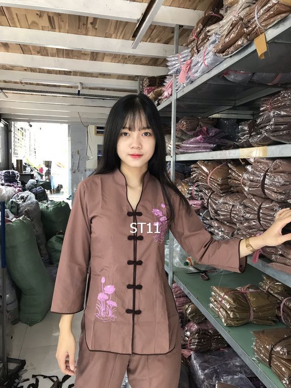 BỘ ĐỒ LAM ĐI CHÙA # MẪU SẨM TÀU THÊU HOA SEN DÀNH CHO NỮ