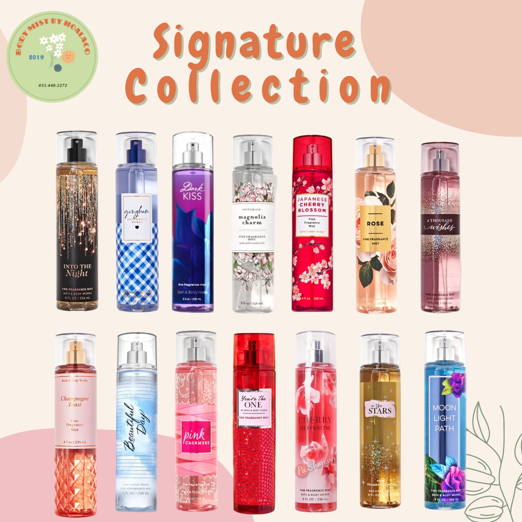[Tổng hợp 30ML] BODY MIST Bath & Body Works - Xịt thơm cơ thể nhiều mùi
