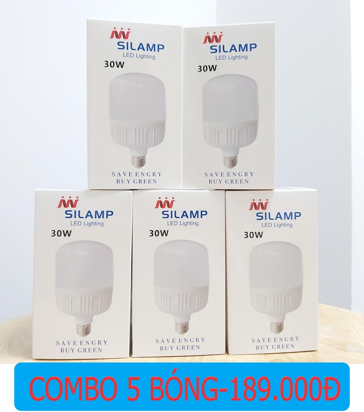 Combo of 05 30W E27 Led Bulbs, 30W E27 Silamp Led Bulbs