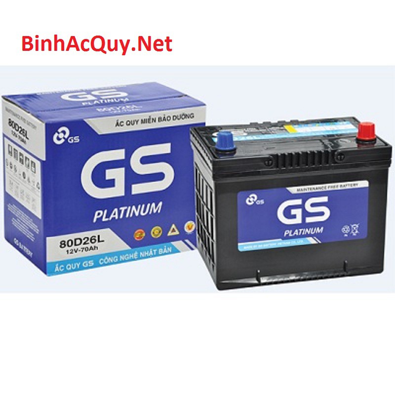 Ắc quy xe hyundai, toyota, ford gs mf 80d26r