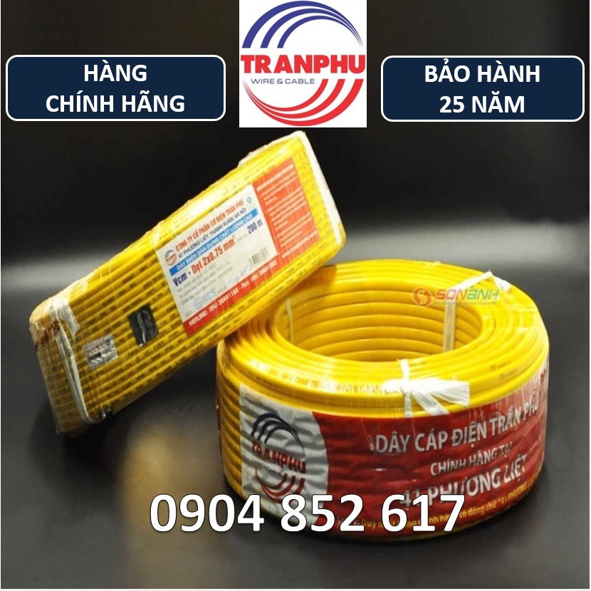 5 mét dây điện Trần phú (dây đôi). Hàng chính hãng, bảo hành 25 năm