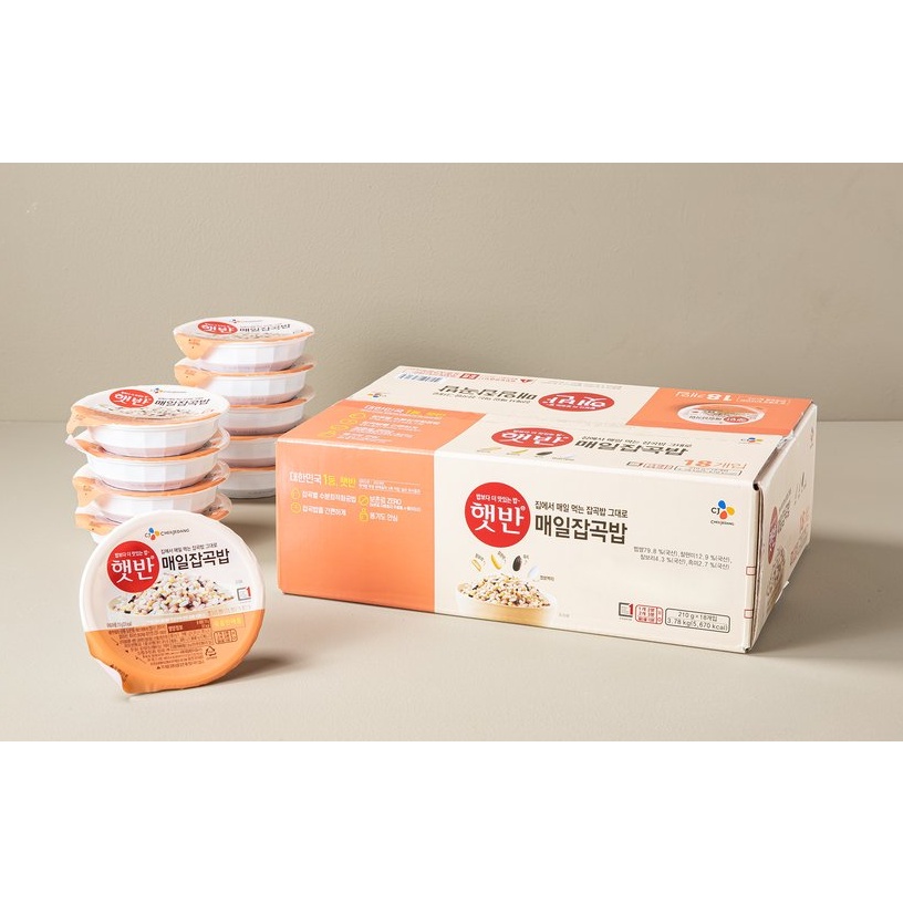 [CJ HETBAHN] CƠM NGŨ CỐC ĂN LIỀN 210G - [CJ 햇반] 매일잡곡밥 210G