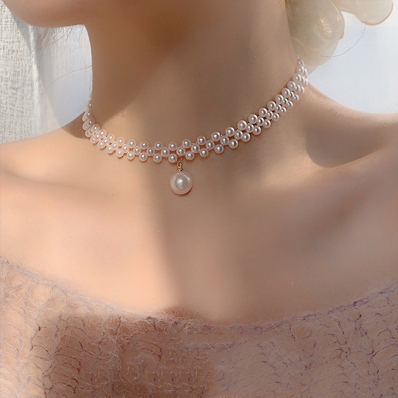 High -quality Korean style lady pearl necklace