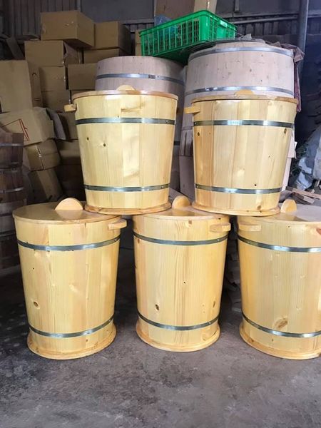 thùng đựng gạo gỗ thông 20kg