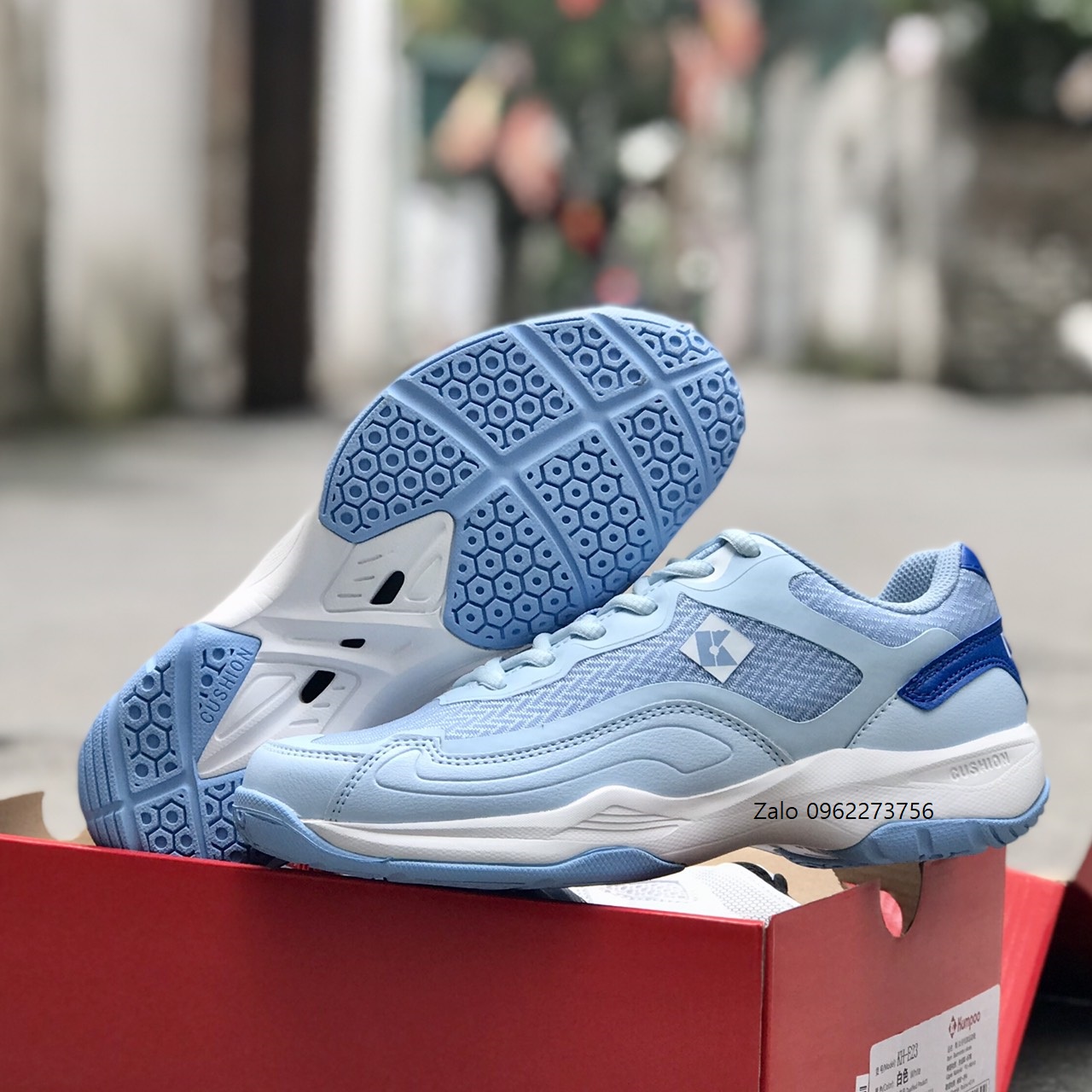 Giày Kumpoo G10 Xanh, Trắng (Giày cầu lông, giày bóng chuyền nam nữ Kumpoo)