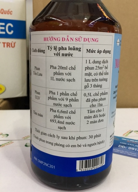 (Xả kho) Thuốc Diệt Muỗi Permethrin 50EC [Chai 1 lít]